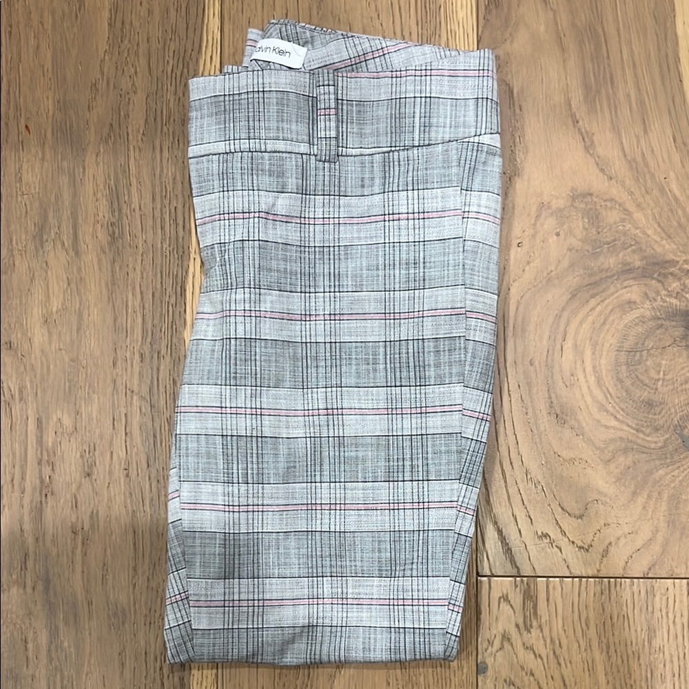 Calvin Klein Gray Plaid Pants